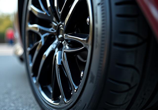Professional tire shine and wheel detailing service